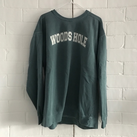 Vintage Tops - Woods Hole Dark Green Crew Neck Sweatshirt